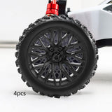 Maxbell 4x 1/18 RC Car Wheels and Tires Easy to Install High Performance Black
