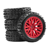 Maxbell 4x 1/18 RC Car Wheels and Tires Easy to Install High Performance Red