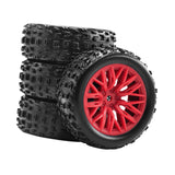 Maxbell 4x 1/18 RC Car Wheels and Tires Easy to Install High Performance Red