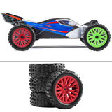 Maxbell 4x 1/18 RC Car Wheels and Tires Easy to Install High Performance Red