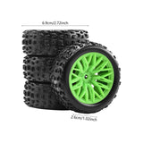 Maxbell 4x 1/18 RC Car Wheels and Tires Easy to Install High Performance Green