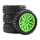 Maxbell 4x 1/18 RC Car Wheels and Tires Easy to Install High Performance Green