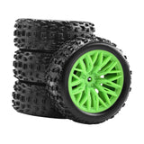 Maxbell 4x 1/18 RC Car Wheels and Tires Easy to Install High Performance Green