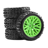 Maxbell 4x 1/18 RC Car Wheels and Tires Easy to Install High Performance Green