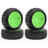 Maxbell 4x 1/18 RC Car Wheels and Tires Easy to Install High Performance Green