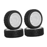 Maxbell 4 Pieces 1/10 RC Rally Tires XV02 Upgrade Parts Sturdy Accessory Accessories white