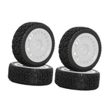 Maxbell 4 Pieces 1/10 RC Rally Tires XV02 Upgrade Parts Sturdy Accessory Accessories white
