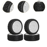 Maxbell 4 Pieces 1/10 RC Rally Tires XV02 Upgrade Parts Sturdy Accessory Accessories white