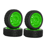 Maxbell 4 Pieces 1/10 RC Rally Tires XV02 Upgrade Parts Sturdy Accessory Accessories green