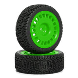 Maxbell 4 Pieces 1/10 RC Rally Tires XV02 Upgrade Parts Sturdy Accessory Accessories green