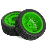 Maxbell 4 Pieces 1/10 RC Rally Tires XV02 Upgrade Parts Sturdy Accessory Accessories green