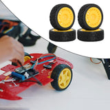 Maxbell 4 Pieces 1/10 RC Rally Tires XV02 Upgrade Parts Sturdy Accessory Accessories yellow