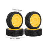 Maxbell 4 Pieces 1/10 RC Rally Tires XV02 Upgrade Parts Sturdy Accessory Accessories yellow