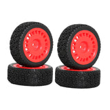 Maxbell 4 Pieces 1/10 RC Rally Tires XV02 Upgrade Parts Sturdy Accessory Accessories rose red