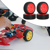 Maxbell 4 Pieces 1/10 RC Rally Tires XV02 Upgrade Parts Sturdy Accessory Accessories rose red