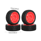 Maxbell 4 Pieces 1/10 RC Rally Tires XV02 Upgrade Parts Sturdy Accessory Accessories rose red