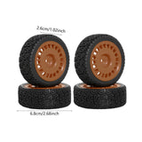 Maxbell 4 Pieces 1/10 RC Rally Tires XV02 Upgrade Parts Sturdy Accessory Accessories brown