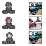 Maxbell 4x 1/14 RC Car Wheels and Tires Sturdy Spare Parts Easy to Install Accessory Black