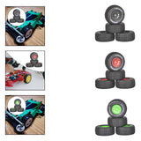 Maxbell 4x 1/14 RC Car Wheels and Tires Sturdy Spare Parts Easy to Install Accessory Black