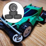 Maxbell 4x 1/14 RC Car Wheels and Tires Sturdy Spare Parts Easy to Install Accessory Black