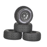 Maxbell 4x 1/14 RC Car Wheels and Tires Sturdy Spare Parts Easy to Install Accessory Black
