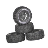 Maxbell 4x 1/14 RC Car Wheels and Tires Sturdy Spare Parts Easy to Install Accessory Black