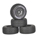 Maxbell 4x 1/14 RC Car Wheels and Tires Sturdy Spare Parts Easy to Install Accessory Black