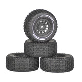 Maxbell 4x 1/14 RC Car Wheels and Tires Sturdy Spare Parts Easy to Install Accessory Black