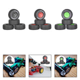 Maxbell 4x 1/14 RC Car Wheels and Tires Sturdy Spare Parts Easy to Install Accessory Black