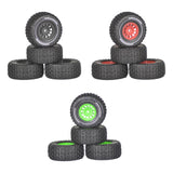 Maxbell 4x 1/14 RC Car Wheels and Tires Sturdy Spare Parts Easy to Install Accessory Black