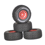 Maxbell 4x 1/14 RC Car Wheels and Tires Sturdy Spare Parts Easy to Install Accessory Red
