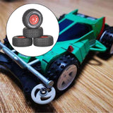 Maxbell 4x 1/14 RC Car Wheels and Tires Sturdy Spare Parts Easy to Install Accessory Red