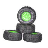 Maxbell 4x 1/14 RC Car Wheels and Tires Sturdy Spare Parts Easy to Install Accessory Green