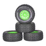 Maxbell 4x 1/14 RC Car Wheels and Tires Sturdy Spare Parts Easy to Install Accessory Green