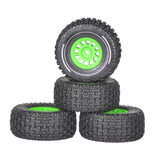 Maxbell 4x 1/14 RC Car Wheels and Tires Sturdy Spare Parts Easy to Install Accessory Green