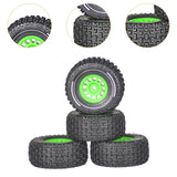 Maxbell 4x 1/14 RC Car Wheels and Tires Sturdy Spare Parts Easy to Install Accessory Green