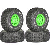Maxbell 4x 1/14 RC Car Wheels and Tires Sturdy Spare Parts Easy to Install Accessory Green