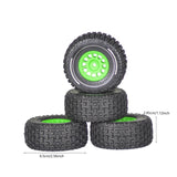 Maxbell 4x 1/14 RC Car Wheels and Tires Sturdy Spare Parts Easy to Install Accessory Green