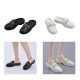 Maxbell 1/6 Scale Figure Flat Mules Shoes Comfortable DIY Casual Uniform Dress Shoes Black