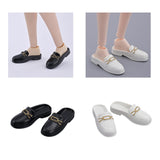 Maxbell 1/6 Scale Figure Flat Mules Shoes Comfortable DIY Casual Uniform Dress Shoes Black