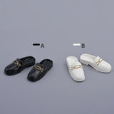 Maxbell 1/6 Scale Figure Flat Mules Shoes Comfortable DIY Casual Uniform Dress Shoes Black