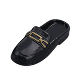 Maxbell 1/6 Scale Figure Flat Mules Shoes Comfortable DIY Casual Uniform Dress Shoes Black