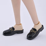 Maxbell 1/6 Scale Figure Flat Mules Shoes Comfortable DIY Casual Uniform Dress Shoes Black