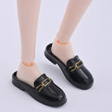 Maxbell 1/6 Scale Figure Flat Mules Shoes Comfortable DIY Casual Uniform Dress Shoes Black