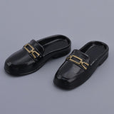Maxbell 1/6 Scale Figure Flat Mules Shoes Comfortable DIY Casual Uniform Dress Shoes Black