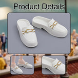 Maxbell 1/6 Scale Figure Flat Mules Shoes Comfortable DIY Casual Uniform Dress Shoes White