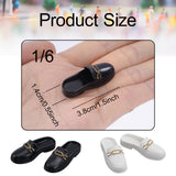 Maxbell 1/6 Scale Figure Flat Mules Shoes Comfortable DIY Casual Uniform Dress Shoes White