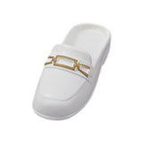Maxbell 1/6 Scale Figure Flat Mules Shoes Comfortable DIY Casual Uniform Dress Shoes White