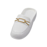 Maxbell 1/6 Scale Figure Flat Mules Shoes Comfortable DIY Casual Uniform Dress Shoes White