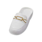 Maxbell 1/6 Scale Figure Flat Mules Shoes Comfortable DIY Casual Uniform Dress Shoes White